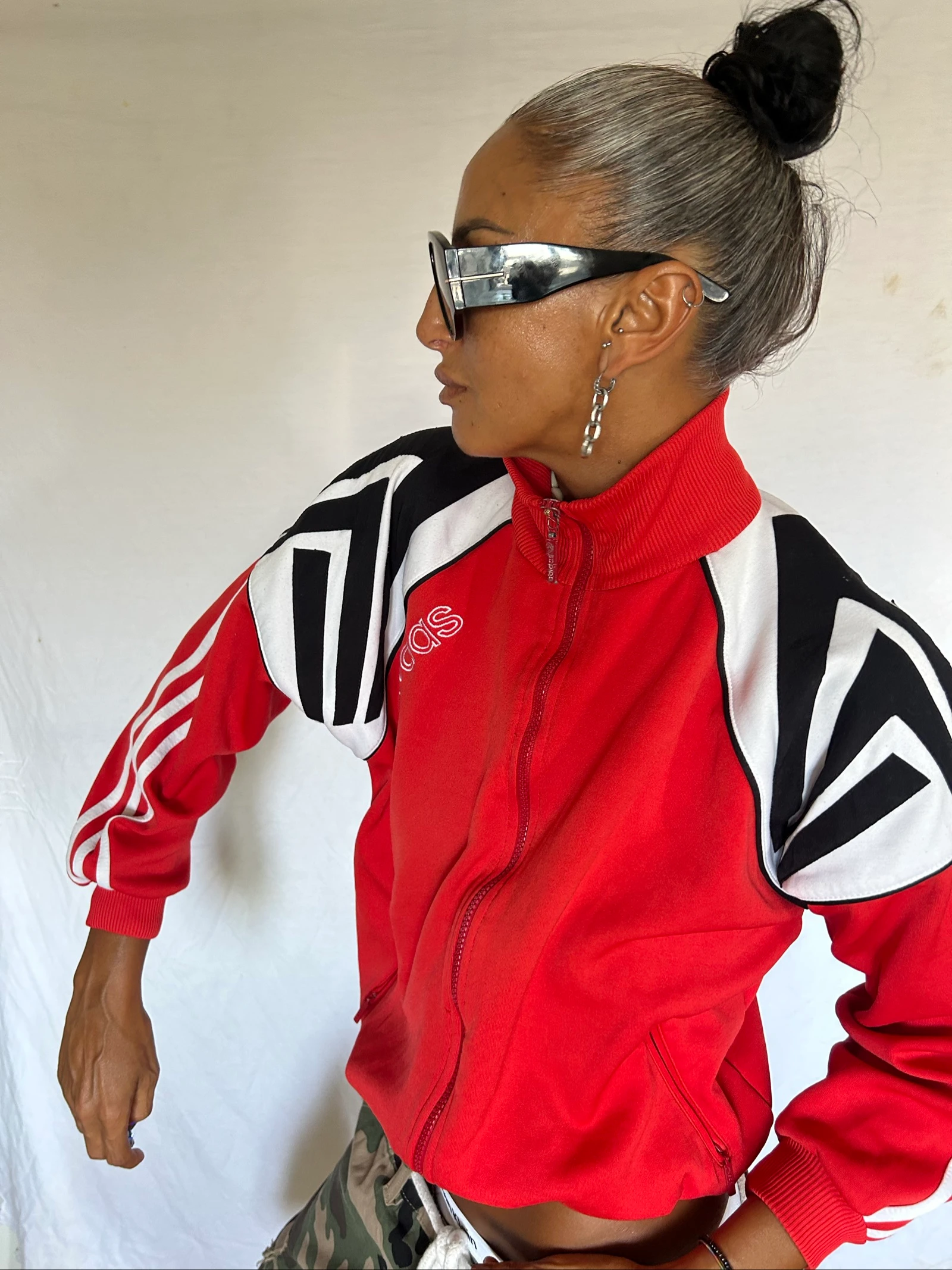 Chaqueta/chaleco - adidas / bordado - cuello alto / top - vintage - Y2K - oversize – photo 9